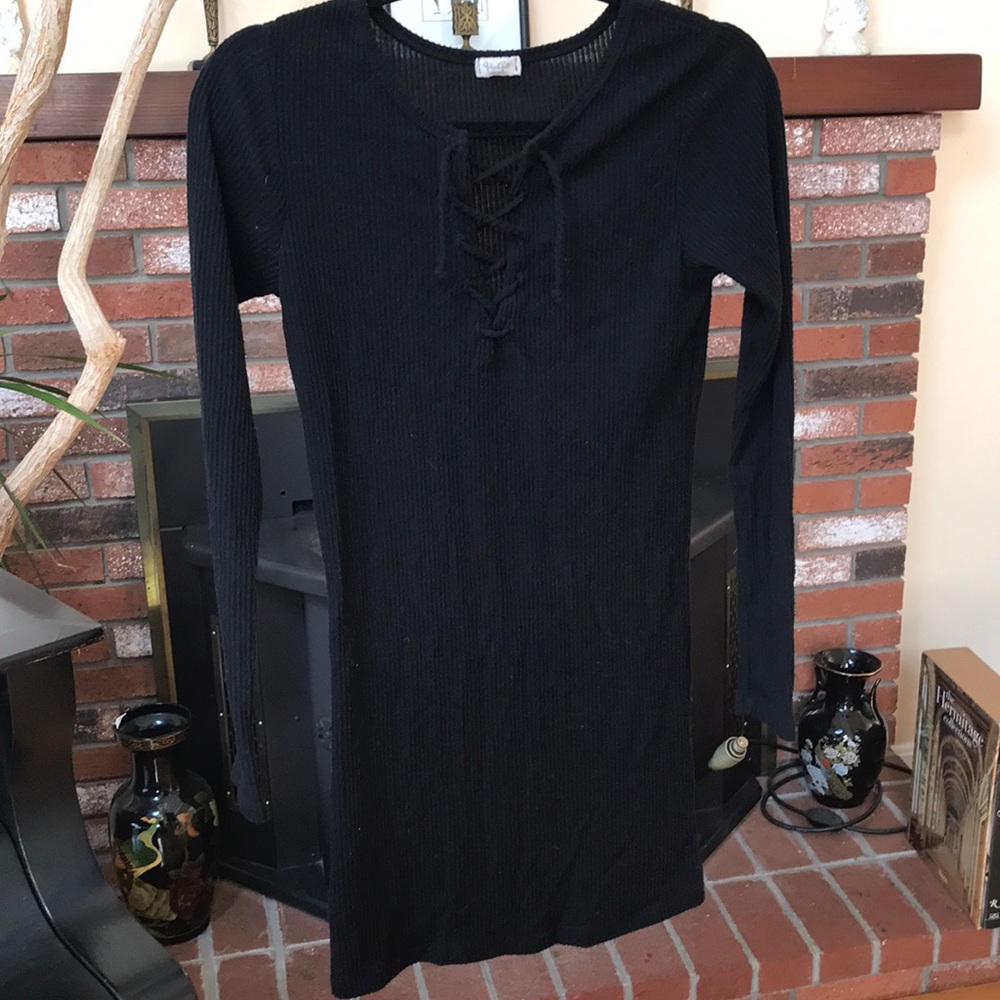 Rare Brandy Melville black bodycon sweater dress